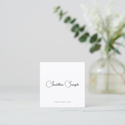 Typography Modern Elegant Simple Template Square Business Card