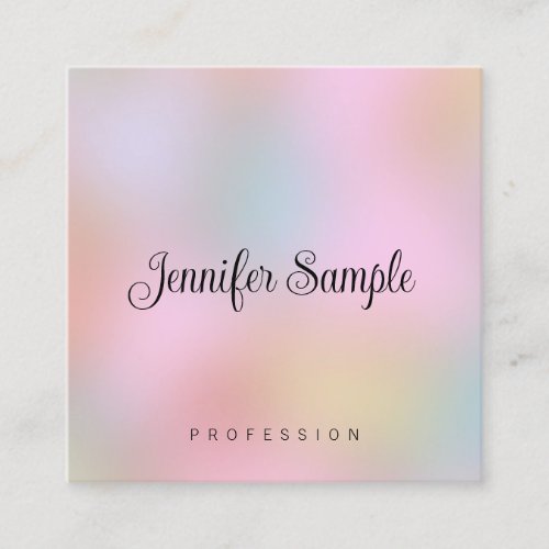 Typography Modern Elegant Template Personalized Square Business Card