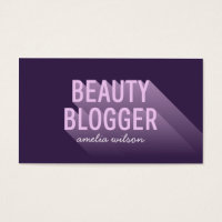 Typography Modern Lavender Purple Beauty Blogger Business Card