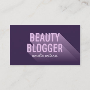 Typography Modern Lavender Purple Beauty Blogger Business Card
