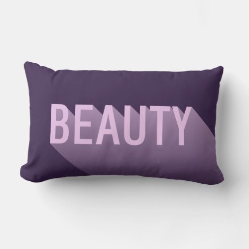 Typography Modern Lavender Purple Beauty Lumbar Pillow