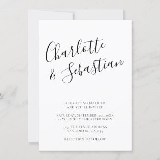 Typography Modern Personalized Black White Stylish Announcement