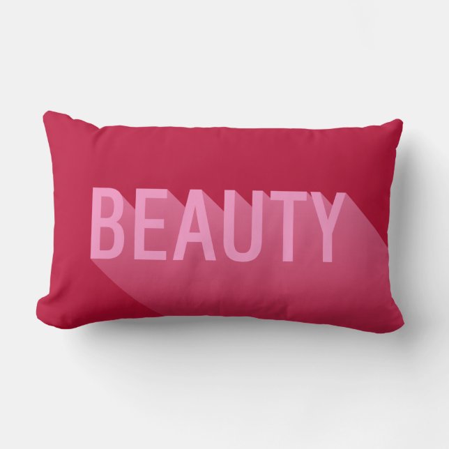 Typography Modern Pink Beauty Lumbar Pillow (Front)
