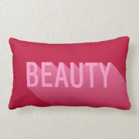 Typography Modern Pink Beauty Lumbar Pillow