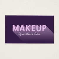 Typography Modern Purple Lavender Makeup Artist Business Card