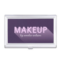Typography Modern Purple Lavender Makeup Artist Business Card Case