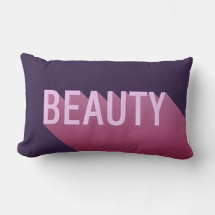 Typography Modern Purple Pink Beauty Lumbar Pillow