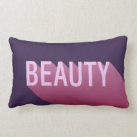 Typography Modern Purple Pink Beauty Lumbar Pillow