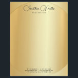 Typography Modern Simple Elegant Gold Template Letterhead<br><div class="desc">Gold Look Modern Elegant Typography Text Template Letterhead.</div>