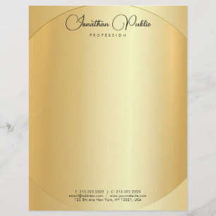 Typography Modern Simple Elegant Gold Template Letterhead