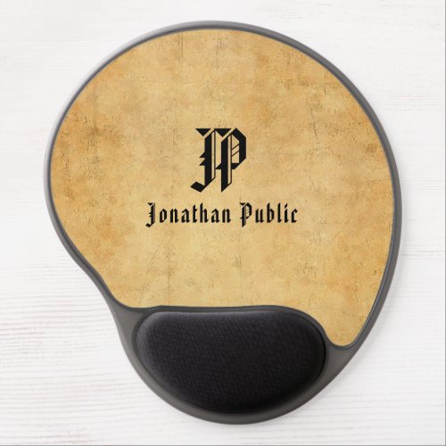 Typography Monogram Old Style Text Template Gel Mouse Pad