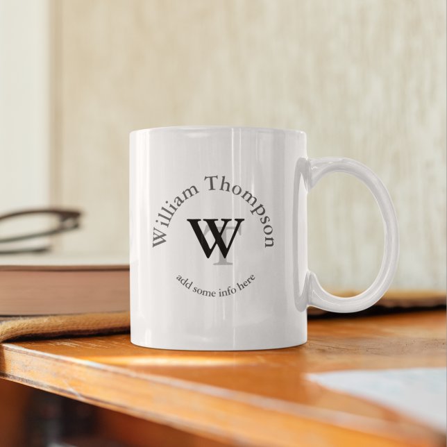 typography monogram - personalized logo coffee mug