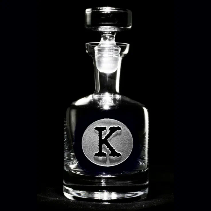 Typography Monogrammed Decanter Spirits Decanter Zazzle