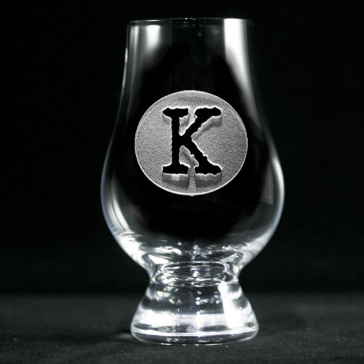 Typography Monogrammed Glencairn Glass (Front)