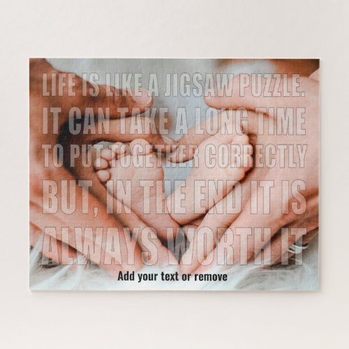 Typography motivational inspiring family quote jigsaw puzzle