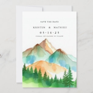 Typography Mountain Save The Date