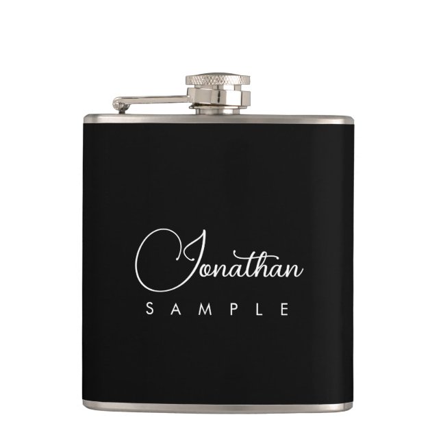 Typography Name Modern Elegant Clean Template Flask (Front)