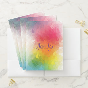 Typography Name Modern Elegant Colorful Template Pocket Folder