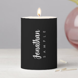 Typography Name Modern Elegant Simple Template Pillar Candle