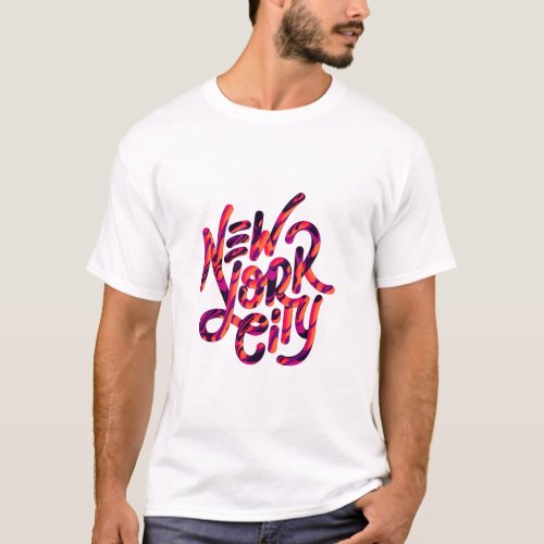 Typography New York City  T_Shirt