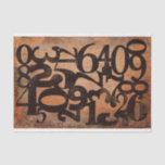 Typography Numbers decoupage collage tissue paper