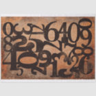 Typography Numbers decoupage collage tissue paper