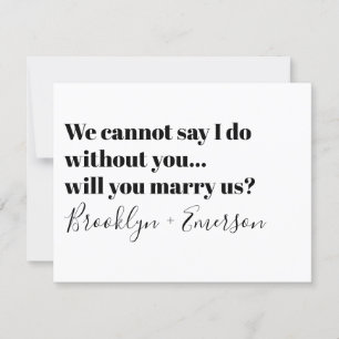 Typography Officiant Proposal Marry Us Invitation