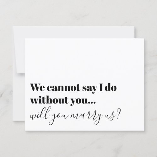 Typography Officiant Proposal Marry Us Invitation