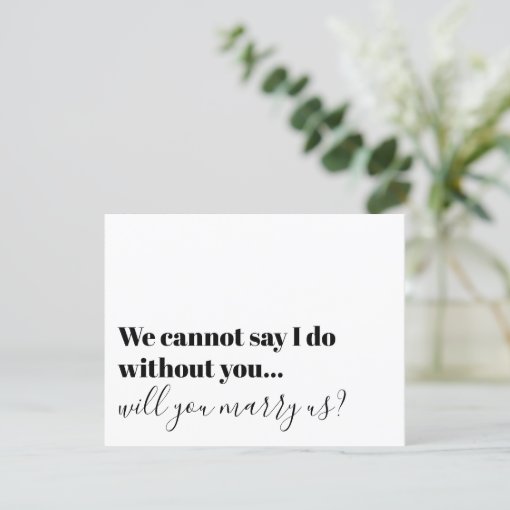 Typography Officiant Proposal Marry Us Invitation | Zazzle