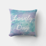 Typography Pastel Watercolor Background, Purple Throw Pillow at Zazzle