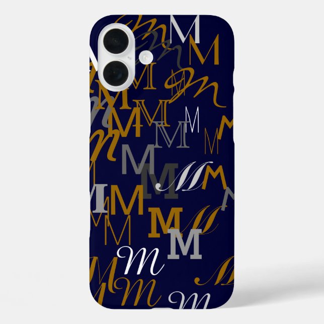 Typography Pattern Initials Case-Mate iPhone Case (Back)