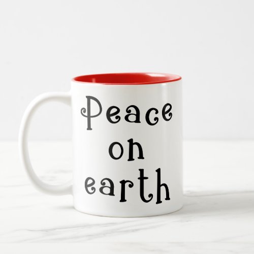 Typography Peach on Earth Red Coffee Mug