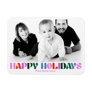Typography photo modern colorful letters Postcard Magnet
