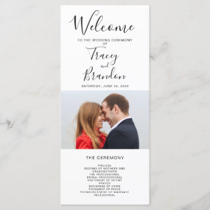 Typography Photo Modern Mass Ceremony Wedding Program
