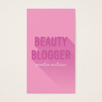 Typography Pink Purple Beauty Blogger Social Media Business Card