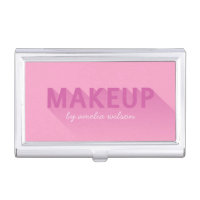 Typography Pink Purple Lavender Makeup Artist Business Card Case