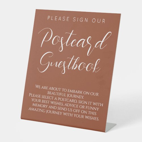  Typography postcard guest book wedding sign