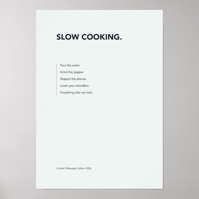 Typography poster Slow Cooking (Front)