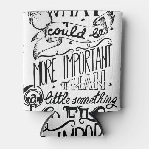 Typography poster with vintage quote can cooler