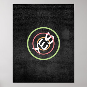 typography poster yes on charcoal gray