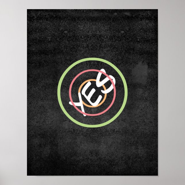 typography poster yes on charcoal gray (Front)