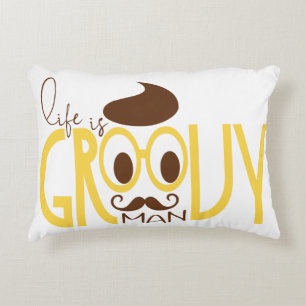 Typography Print Accent Pillow Hipster Eyeglasses