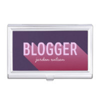 Typography Purple Pink Social Media Blogger Business Card Case