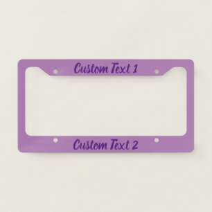 Typography Purple Script on Lavender License Plate Frame