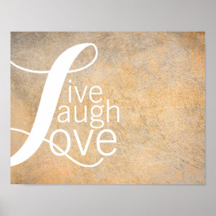 typography quote poster live laugh love