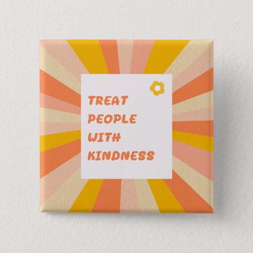 Typography Quote Saying Kindness Flower Retro Button