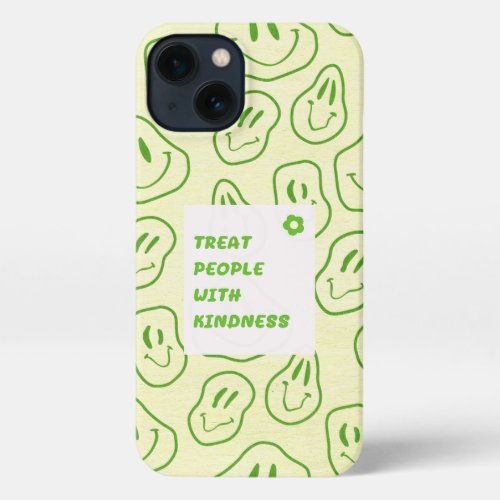 Typography Quote Saying Kindness Flower Retro iPhone 13 Case