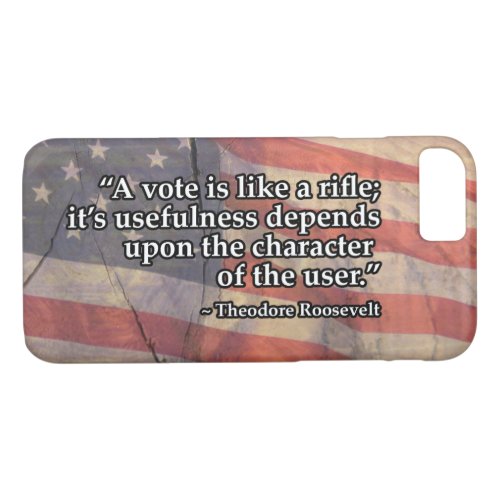 Typography Quote  Theodore Roosevelt iPhone 87 Case