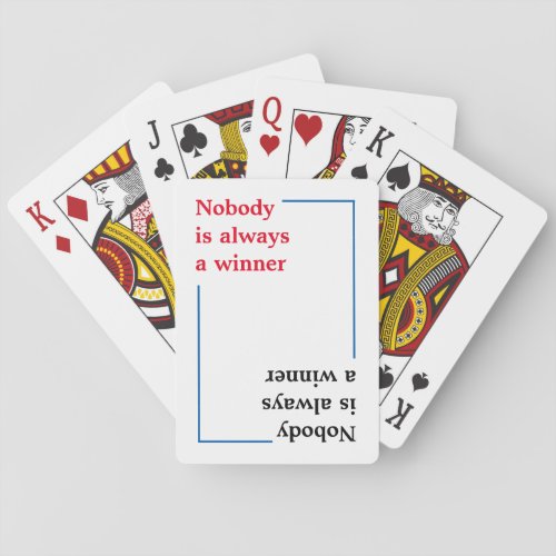 typography quote  winner or loser playing cards