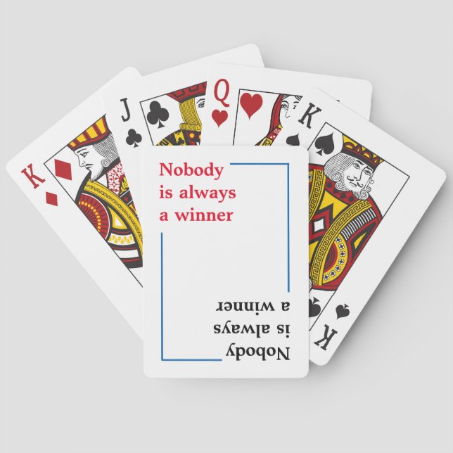 typography quote . winner or loser poker cards (Back)